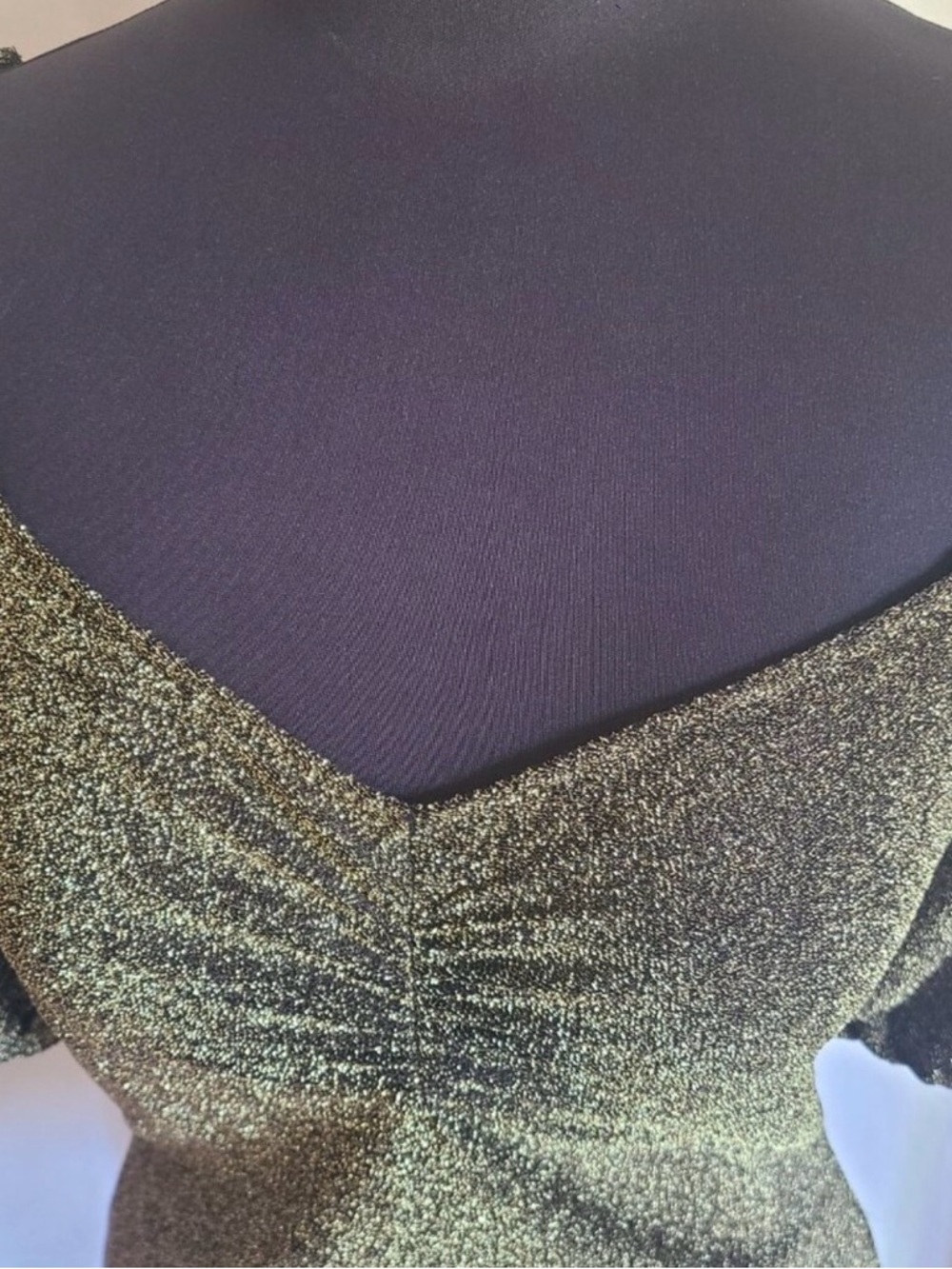 Boden Metallic Gold Puff-Sleeve Top - Picture 3 of 4